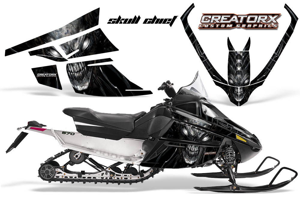 Arctic Cat F Series Graphics Kit Skull Chief sm Silver